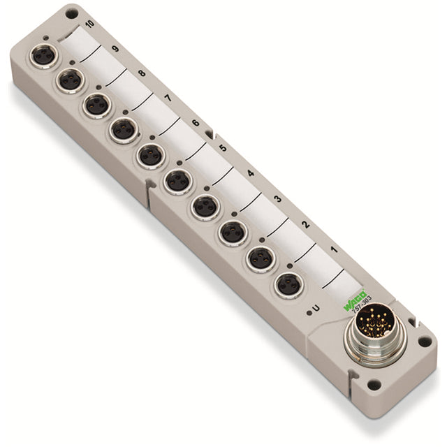 757-303 by WAGO Corporation - M8 SENSOR/ACTUATOR BOX; 10-WAY;