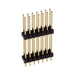76745-121R14LF by Amphenol ICC (FCI) - CONNECTOR HDR 14POS 0.100"" STACK T/H