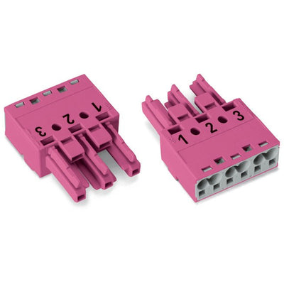 770-283 by WAGO Corporation - SOCKET 3-POLE, PINK