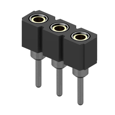 801-43-003-10-002000 by Mill-Max Manufacturing Corp. - CONNECTOR RECPT 3POS 0.1 GOLD PCB