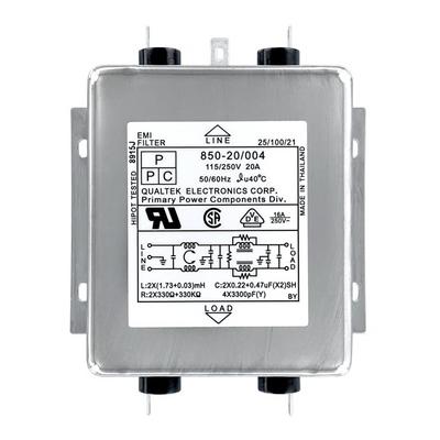 850-20/004 by Qualtek - LINE FILTER 115/250VAC 20A CHASS