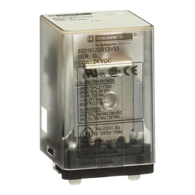 8501KUDR13V53 by Schneider Electric - PLUG IN RELAY, TYPE KU, BLADE, 0