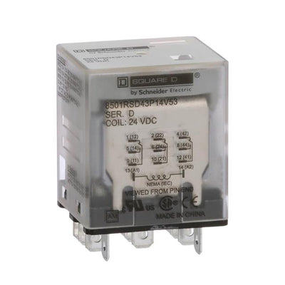 8501RSD43P14V53 by Schneider Electric - PLUG IN RELAY, TYPE R, MINIATURE