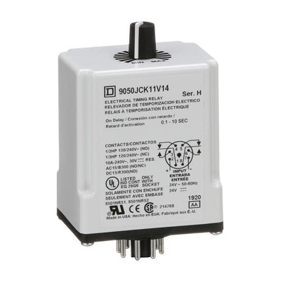 9050JCK11V14 by Schneider Electric - TIMING RELAY, TYPE JCK, PLUG IN,