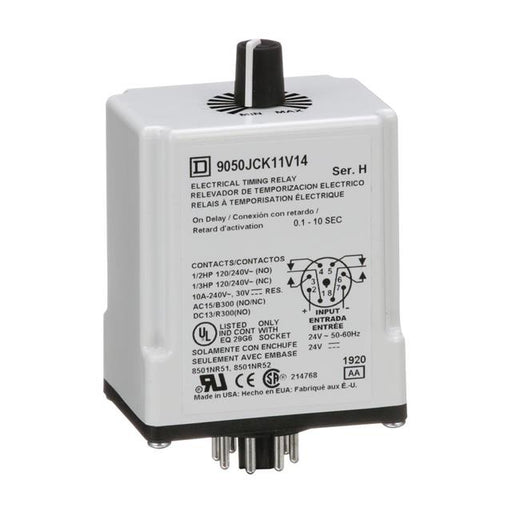 9050JCK11V14 by Schneider Electric - TIMING RELAY, TYPE JCK, PLUG IN,