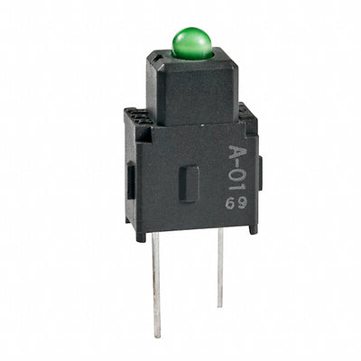 A01PF by NKK Switches - INDICATOR SW LOPRO STRAIGHT GRN