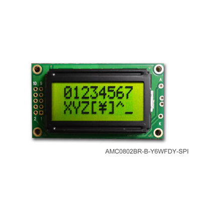 AMC0802BR-B-Y6WFDY-SPI by Orient Display - LCD COB CHAR 8X2 Y/G TRANSF SPI