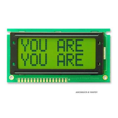 AMC0802CR-B-Y6WFDY by Orient Display - LCD COB CHAR 8X2 Y/G TRANSF
