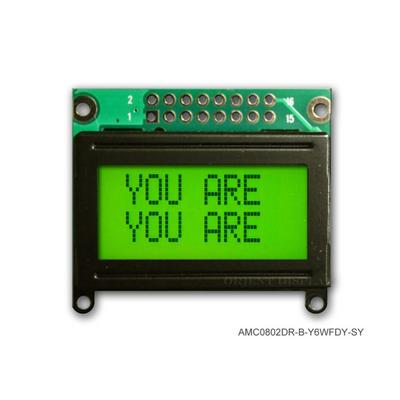 AMC0802DR-B-Y6WFDY by Orient Display - LCD COB CHAR 8X2 Y/G TRANSF