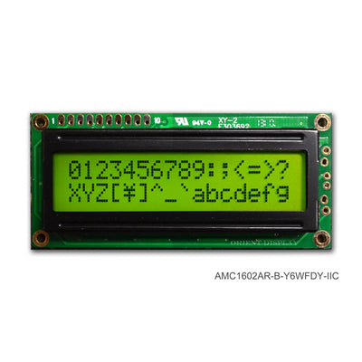 AMC1602AR-B-Y6WFDY-I2C by Orient Display - 16X2 CHARACTER STN POS YG I2C