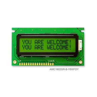 AMC1602GR-B-Y6WFDY by Orient Display - LCD COB CHAR 16X2 Y/G TRANSF