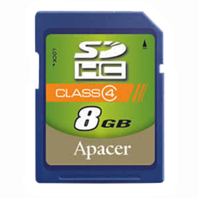 AP8GSDHC4-B by Apacer Memory America - MEMORY CARD SDHC 8GB CLASS 4