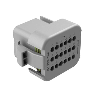 ATV06-18SA-RR01 by Amphenol Sine Systems Corp - CONNECTOR PLUG HSG 18POS 16-22AWG