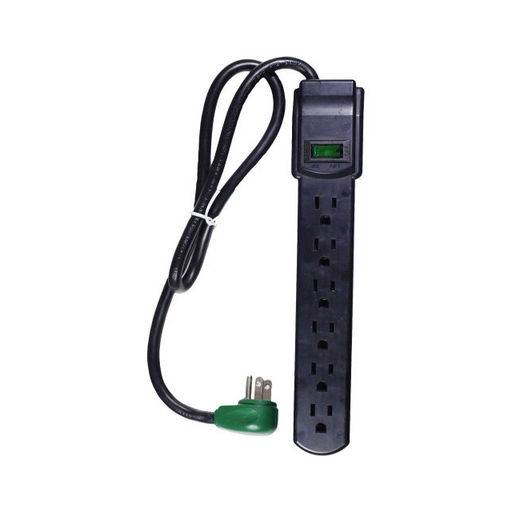 GG-16103MSBK by GoGreen Power - 6-OUTLET SURGE PROTECTOR, 90 JOU