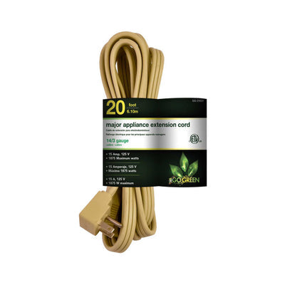 GG-25620 by GoGreen Power - CORD 14 AWG 20' BEIGE APPLIANCE