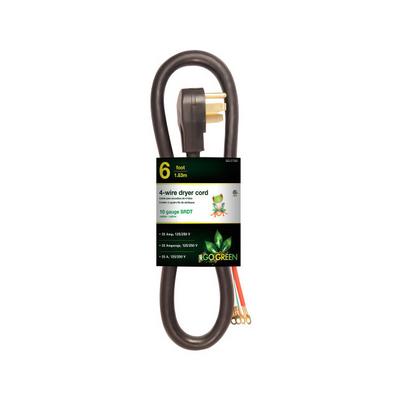 GG-27306 by GoGreen Power - CORD 10 AWG 6' BLACK DRYER