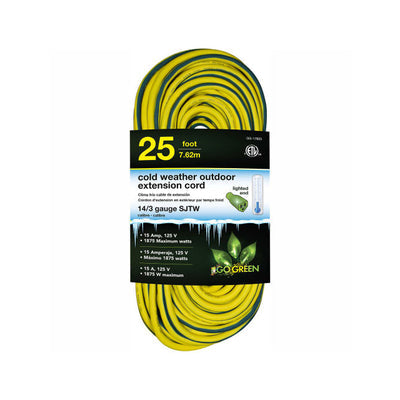 B2199637 by GoGreen Power - CORD 14 AWG 25' GRN/YLW OUTDOOR