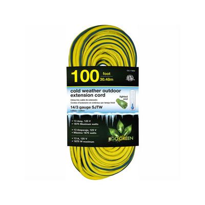B2199644 by GoGreen Power - CORD 14 AWG 100' GRN/YLW OUTDOOR