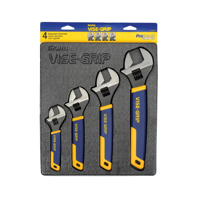 2078706 by IRWIN Tools - 4 PC. ADJUSTABLE WRENCH TRAY SET