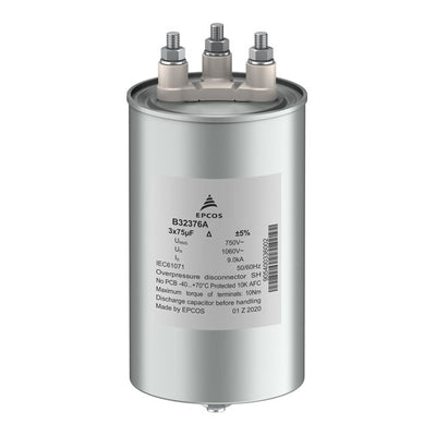 B32376A5107J030 by EPCOS - TDK Electronics - FILM CAPAC 100UF 5% 750V RADIAL