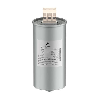 B32377A4107J080 by EPCOS - TDK Electronics - FILM CAPAC 3X100UF 5% 1.2KVDC RAD