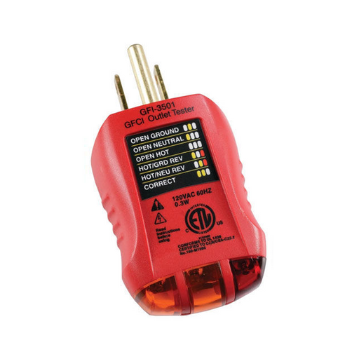 GFI-3501 by Gardner Bender - GFCI OUTLET TESTER, 120 VAC