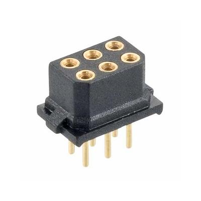 B5741-206-F-T-2 by Harwin Inc. - 3+3 POS. FEMALE DIL VERTICAL THR