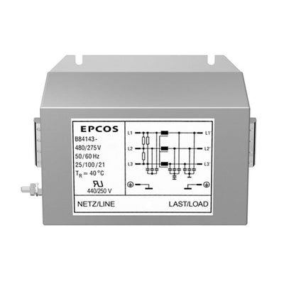B84143A0016R000 by EPCOS - TDK Electronics - LINE FILTER 480/275VAC 16A CHASS