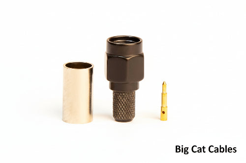 BC-301-195-BK by Big Cat Cables - SMA TYPE MALE BLACK CRIMP CONNEC