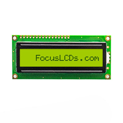 C161A-YTY-LW65 by Focus LCDs - 16X1 STN YELLOW/GREEN CHARACTER