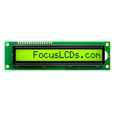 C161BLBSYSY6WTC3XAA by Focus LCDs - 16X1 STN YELLOW/GREEN CHARACTER