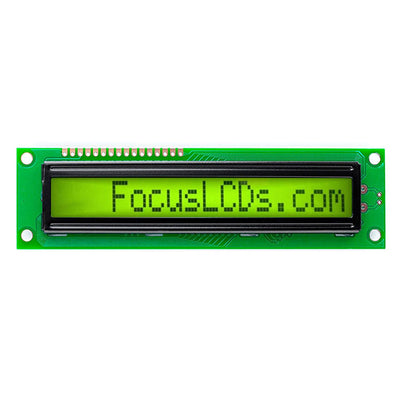 C161BXBSYN06WT05XAA1 by Focus LCDs - 16X1 STN YELLOW/GREEN CHARACTER