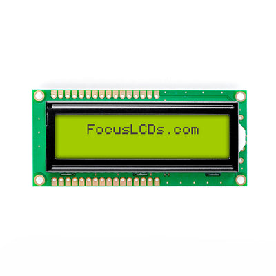 C162A-YTY-LW65 by Focus LCDs - 16X2 STN YELLOW/GREEN CHARACTER