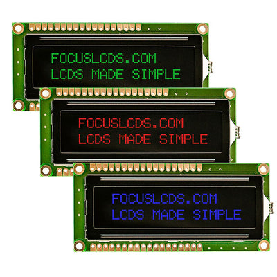 C162ALBFGS16WN55PABS by Focus LCDs - 16X2 FSTN BLACK CHARACTER LCD