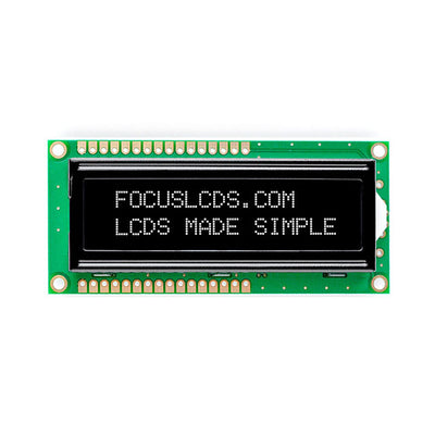 C162ALBFGSW6WN55PAB by Focus LCDs - 16X2 FSTN BLACK CHARACTER LCD