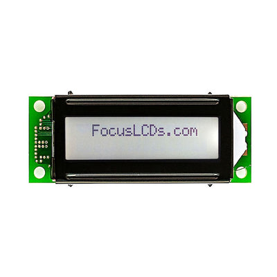 C162ALBFWSW6WT33PAB by Focus LCDs - 16X2 FSTN GRAY CHARACTER LCD