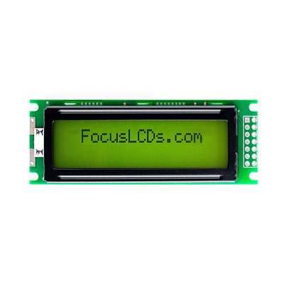 C162ALBSYLY6WT33PAB by Focus LCDs - 16X2 STN YELLOW/GREEN CHARACTER