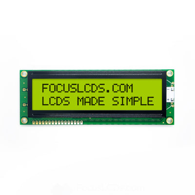 C162D-YTY-LW65 by Focus LCDs - 16X2 STN YELLOW/GREEN CHARACTER
