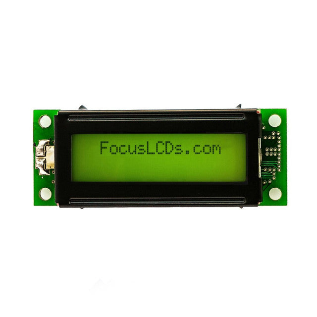 C162E-YTY-LW65 by Focus LCDs - 16X2 STN YELLOW/GREEN CHARACTER