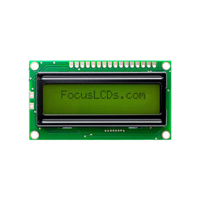 C162ELBSYN06WR by Focus LCDs - 16X2 STN YELLOW/GREEN CHARACTER