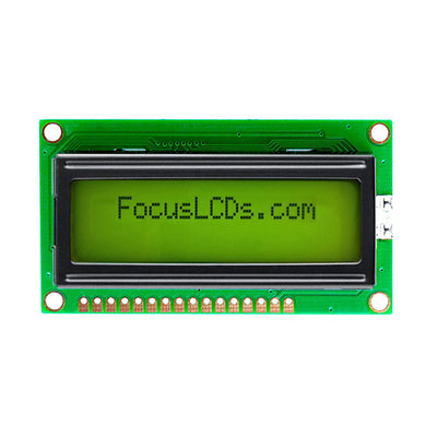 C162EXBSYLY6WT by Focus LCDs - 16X2 STN YELLOW/GREEN CHARACTER