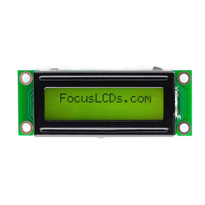 C162LDBSYLG6WT by Focus LCDs - 16X2 STN YELLOW/GREEN CHARACTER