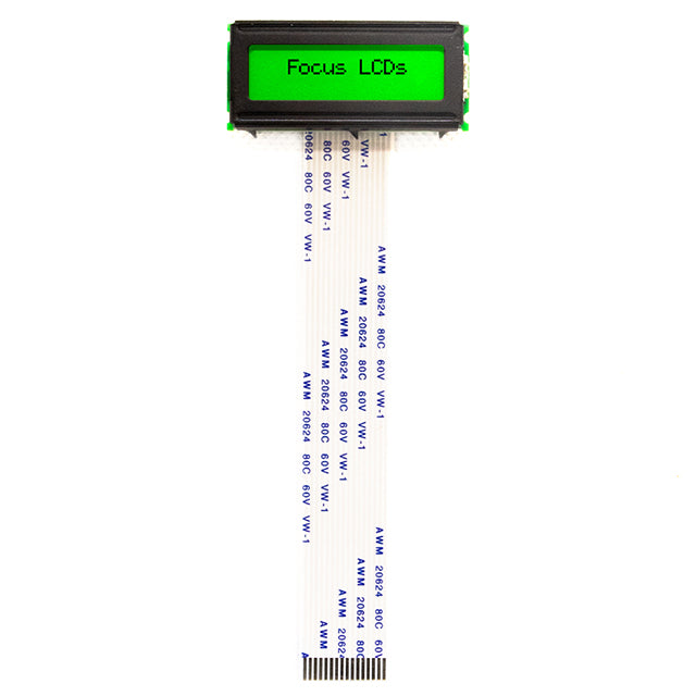 C162LDBSYLY6WT55PAA1 by Focus LCDs - 16X2 STN YELLOW/GREEN CHARACTER