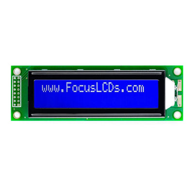 C202A-BW-LW65 by Focus LCDs - 20X2 STN BLUE CHARACTER LCD