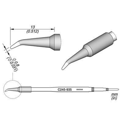 C245935 by JBC TOOLS USA INC - CARTRIDGE BENT 0.8