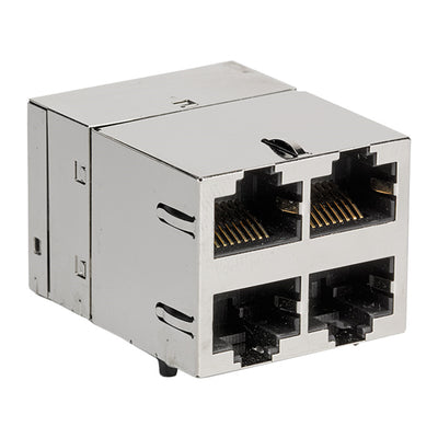 C850-2C2R-54 by Bel Fuse Inc. - CONNECTOR JACK 4PORT 1000 BASE-T PCB
