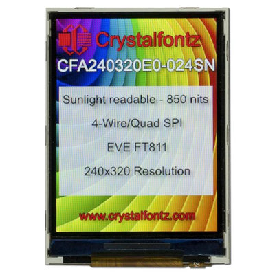 CFA240320E0024SN by Crystalfontz - 2.4"" EVE FT811 BRIGHT TFT