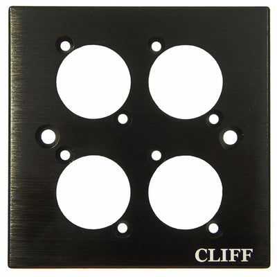 CP30500C by CLIFF Electronic Components Ltd - FACEPLATE 4XXLR SG BLACK CLIFF