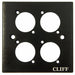 CP30500C by CLIFF Electronic Components Ltd - FACEPLATE 4XXLR SG BLACK CLIFF