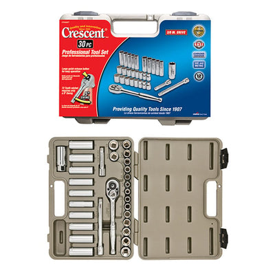 CTK30SET by Apex Tool Group - SOCKT SET W/HNDL 12PNT 3/8"" 30PC